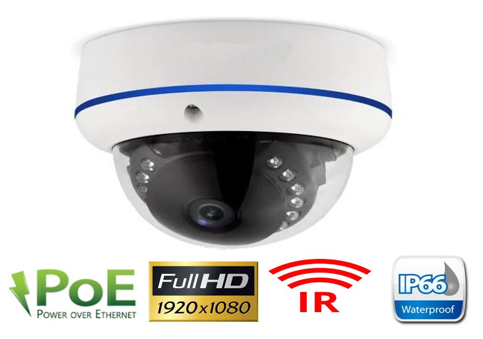 IP DOME Camera 5MP CMOS Sensor,12 PCS IR Araay LED,30Meter IR Distance ,with POE IP66 weatherproof bullet IR Camera with 3-axis bracket