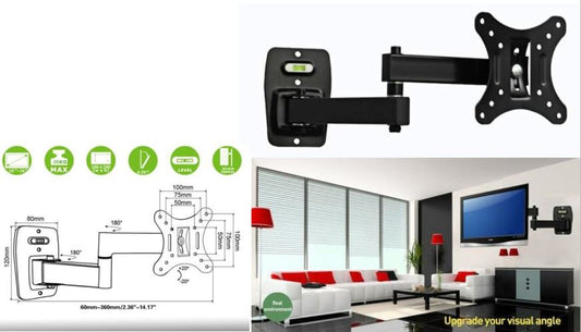 10"- 26" TV Monitor Wall Mount Bracket Hanger Full Motion Articulating Arm