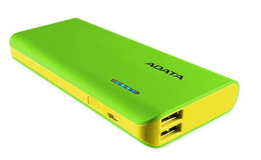 ADATA PT100 10000mAh Powerbank with Flashlight - Green/Yellow