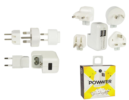 iJoy Powwer Universal Dual USB Port Worldwide Travel Charger