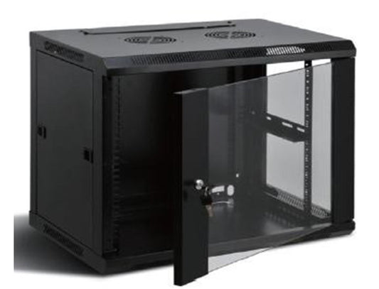 Dynotech™ 6U Wall Mount Network Server Data Cabinet Enclosure Rack Glass Door Lock