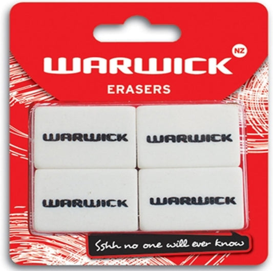 WARWICK ERASER MULTI 4 PACK HANGSELL