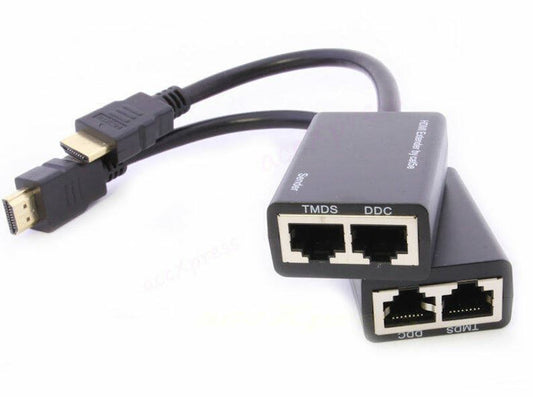 HDMI Over RJ45 CAT5e CAT6 UTP LAN Ethernet Extender Repeater max 30 Meters