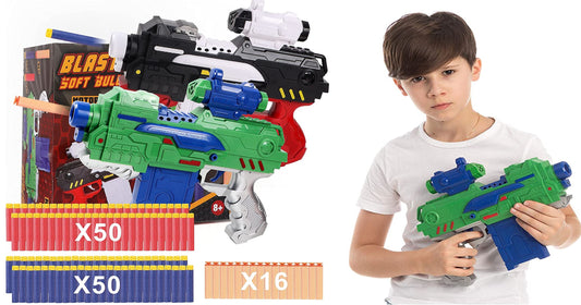2 Pack Motorized Foam Dart Blaster with 116 Soft Darts