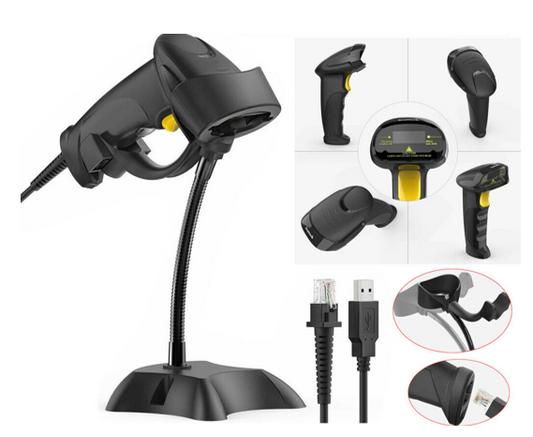 Inateck Handheld USB Laser Barcode Scanner POS Scan Bar Automatic Code Reader With Stand