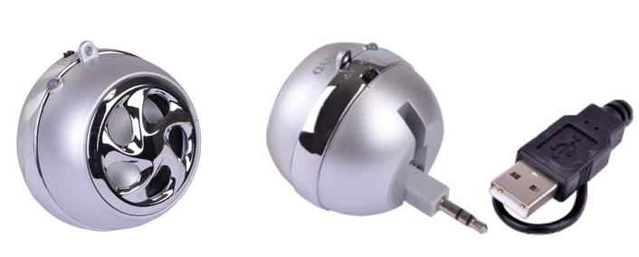 Kinyo MS-305 Portable Mini Speaker w/Built-in Rechargeable Battery (Silver) MS305