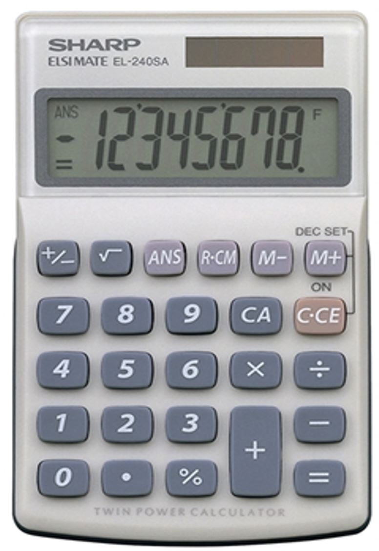 SHARP CALCULATOR EL240SAB 8 DIGIT SOLAR