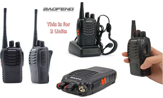 2 Piece PACK BF-888S UHF 2-way radio Handheld Walkie Talkie/Interphone Black