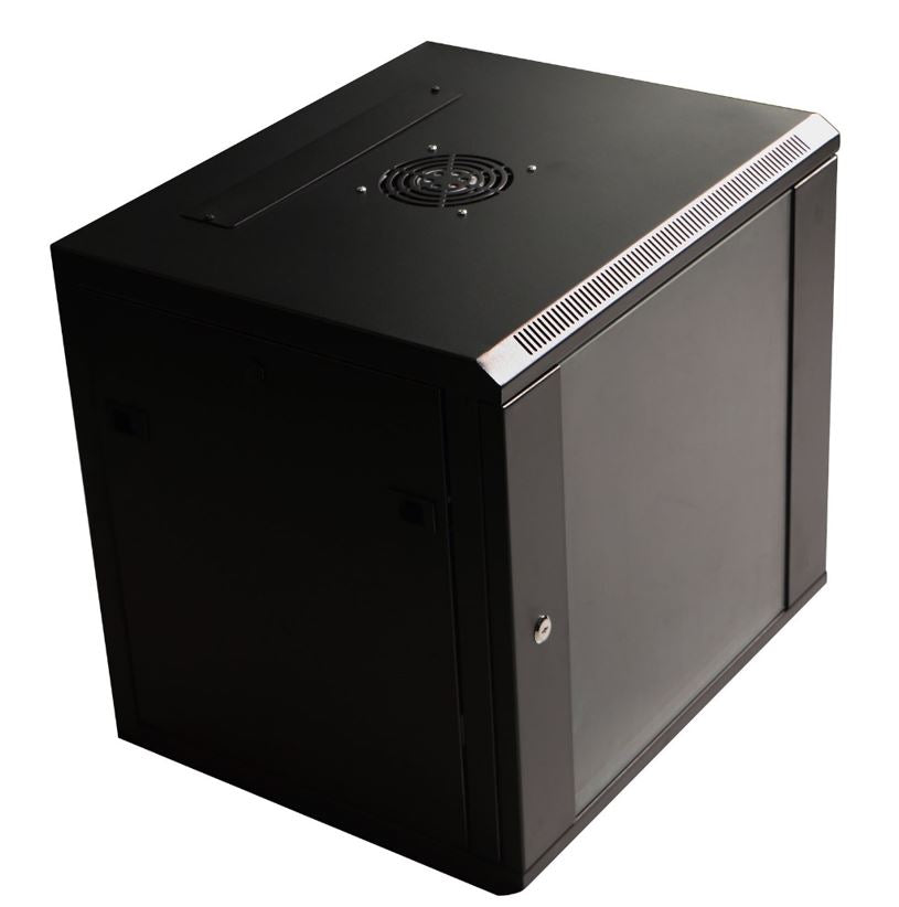 Goplus 9U Wall Mount Network Server Data Cabinet Enclosure Rack Glass Door Lock