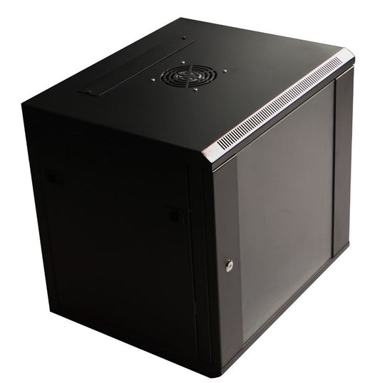 Goplus 9U Wall Mount Network Server Data Cabinet Enclosure Rack Glass Door Lock
