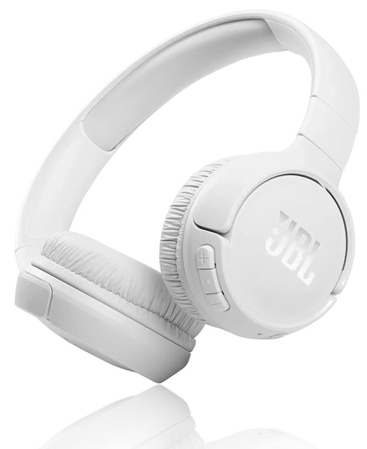 JBL Tune 510BT Wireless On-Ear Headphones - White - JBL Pure Bass sound, up to 40 hour battery life, lightweight + foldable, Multpoint, BT 5.0 + Type-C