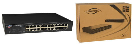 LinksKey LKS-SR24 24-port 10/100Mbps Fast Ethernet Desktop Switch (Black)