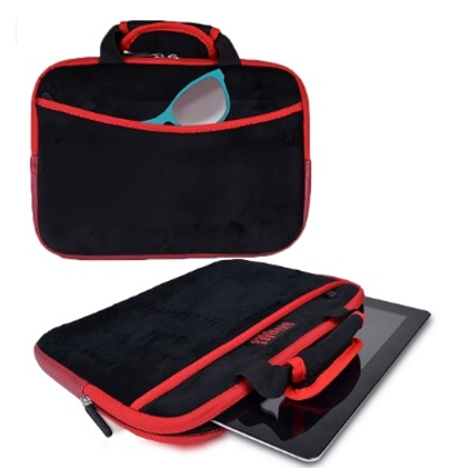 PC Treasures SlipIt! Pro Plush Velour Case for 10" Tablets (Black/Red)