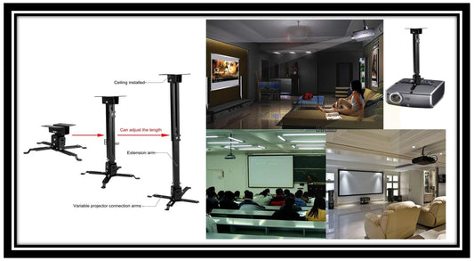 Projector Ceiling Wall Mount Rack Bracket LCD DLP Tilt 44lbs Extendable