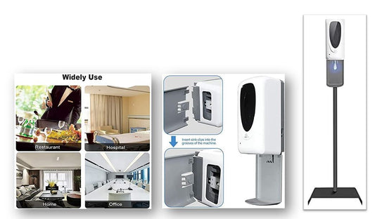 Automatic Hand Sanitizer Dispenser Touchless with Floor Stand and Drip Catcher for School Office Hospital (Drip fangdi)