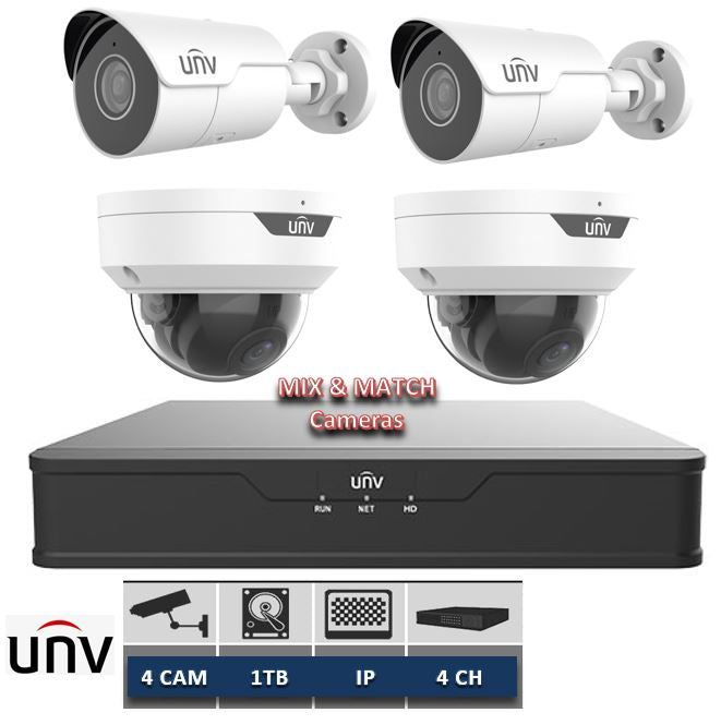 4-ch, 1 SATA interface, 4 PoE, Mini 1U, H.265&4K + 1TB HDD