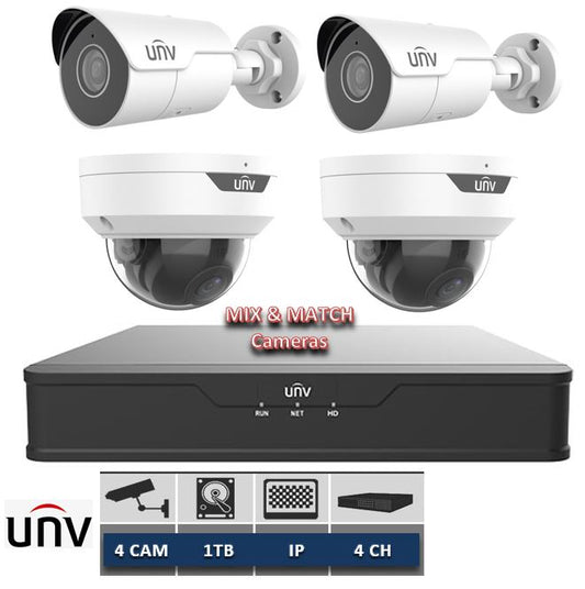 4-ch, 1 SATA interface, 4 PoE, Mini 1U, H.265&4K + 1TB HDD