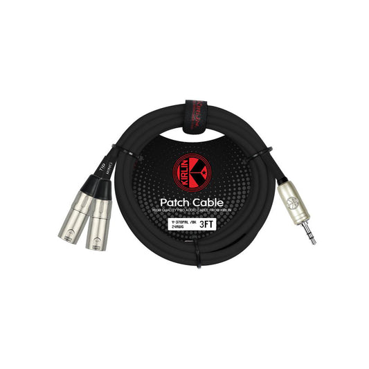 Kirlin Patch Cable Y-370PRL-3FT/BK 24AWG