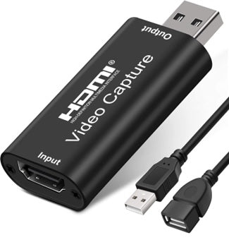 AMZHRLY 1080P Video Capture Card HDMI to USB Capture Video and Audio Recording via OBS Connect DSLR Camcorder for Game Live, Streaming, Video Conference (8 inch Cable)