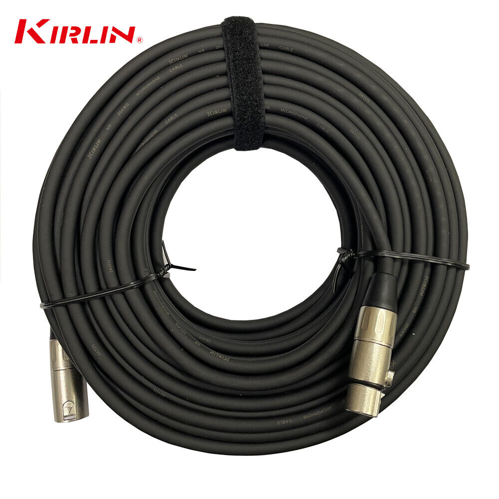 Kirlin MP-280-100FT/BK 20AWG XLR MALE-XLR FEMALE