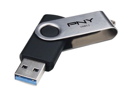 PNY Turbo Attaché R 128GB Flash Drive - 128 GB - USB 3.2 (Gen 1) Type A - 70 MB/s Read Speed