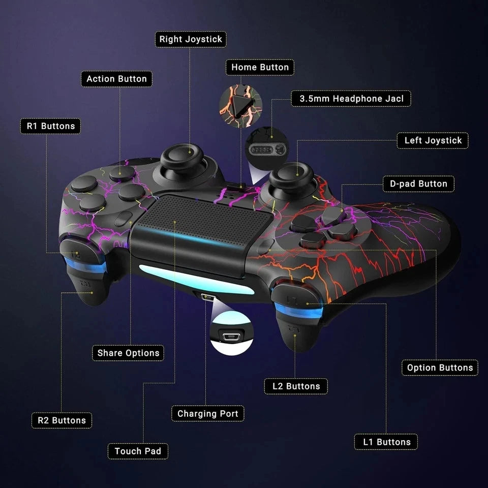 Wireless Controller for PS4/Pro/Slim,Wireless Remote Controller 1000mAh