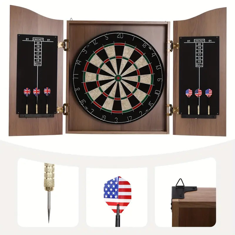 Dark Brown Regular Dart Board, Dart Board, Classic Dart Board Cabinet, Adult Dart Board Set, MD Dark Brown