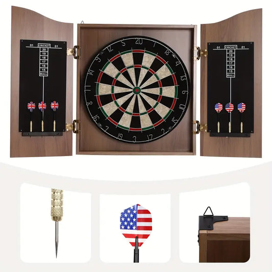 Dark Brown Regular Dart Board, Dart Board, Classic Dart Board Cabinet, Adult Dart Board Set, MD Dark Brown