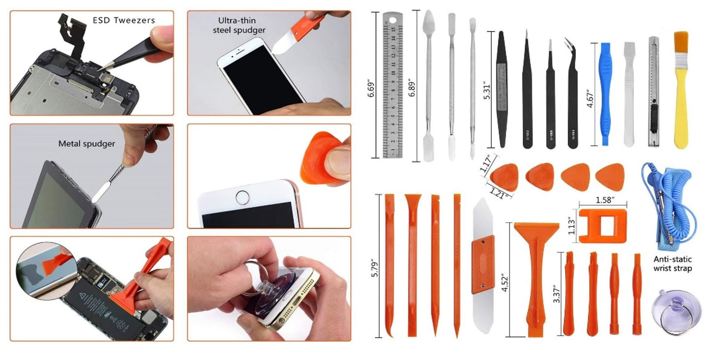 90pcs Electronics Repair Tool Kit Professional, Precision Screwdriver Set Magnetic for Fix Open Pry Cell Phone, Apple iPhone, Computer, PC, Laptop, Tablet, iPad, Mac book with Portable Bag
