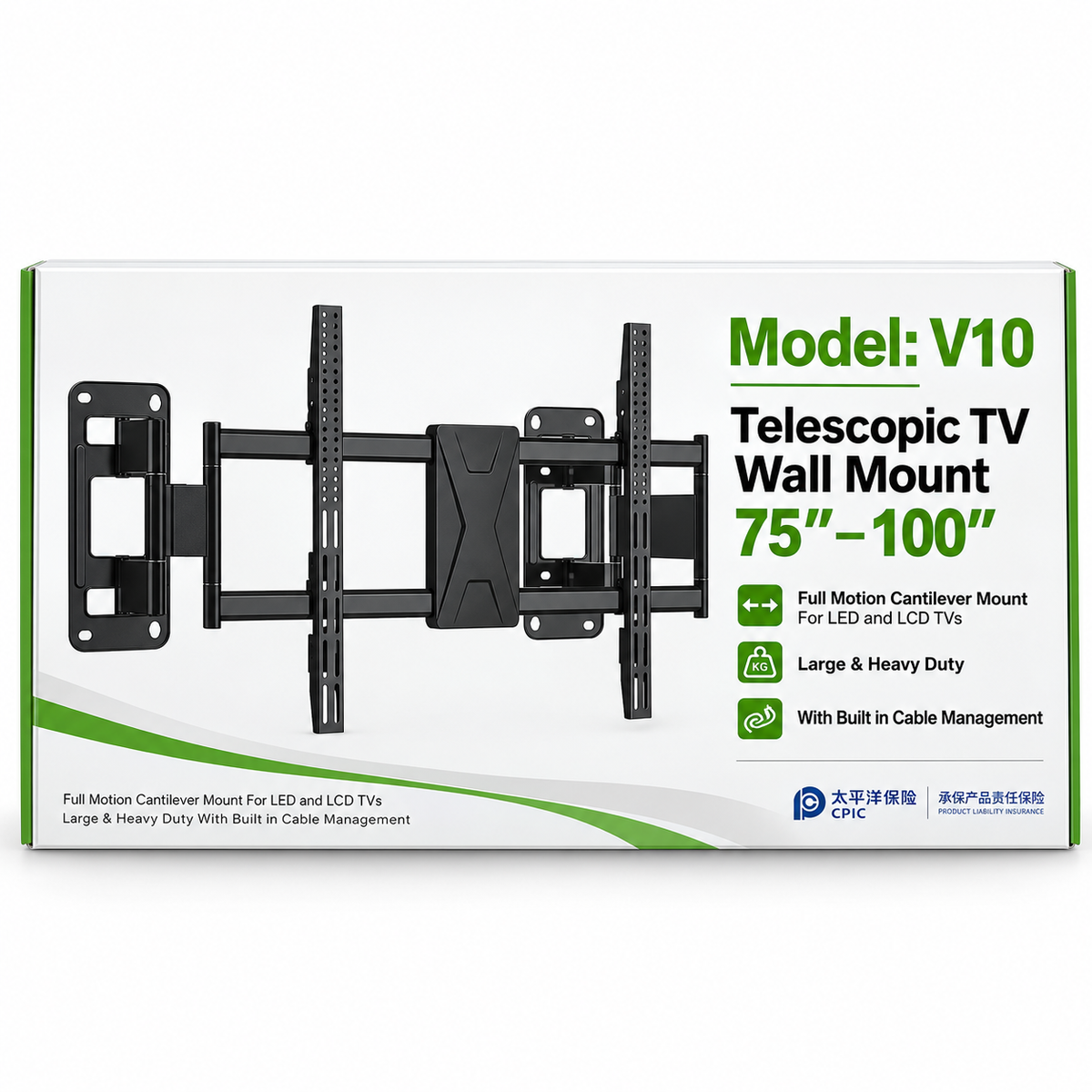 Telescopic TV Wall Mount 75"–100"