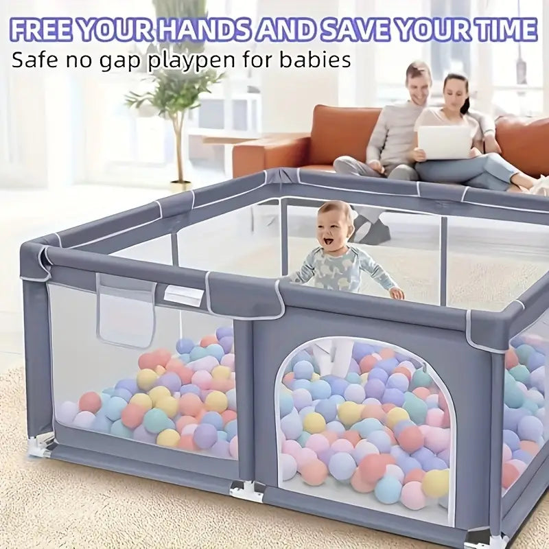 Baby Playpen With Anti-Slip Mat For Indoor And Outdoor Playard Kids Activity CenterWith Gate