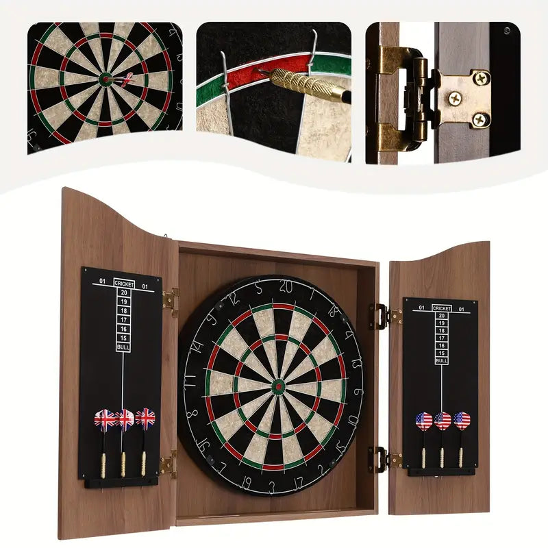Dark Brown Regular Dart Board, Dart Board, Classic Dart Board Cabinet, Adult Dart Board Set, MD Dark Brown