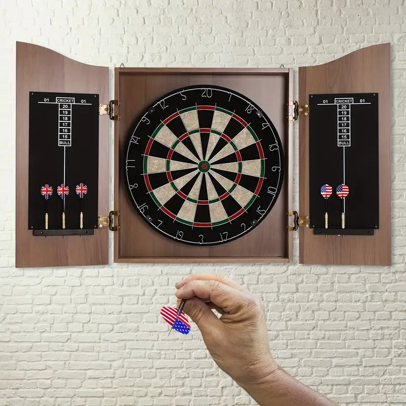 Dark Brown Regular Dart Board, Dart Board, Classic Dart Board Cabinet, Adult Dart Board Set, MD Dark Brown