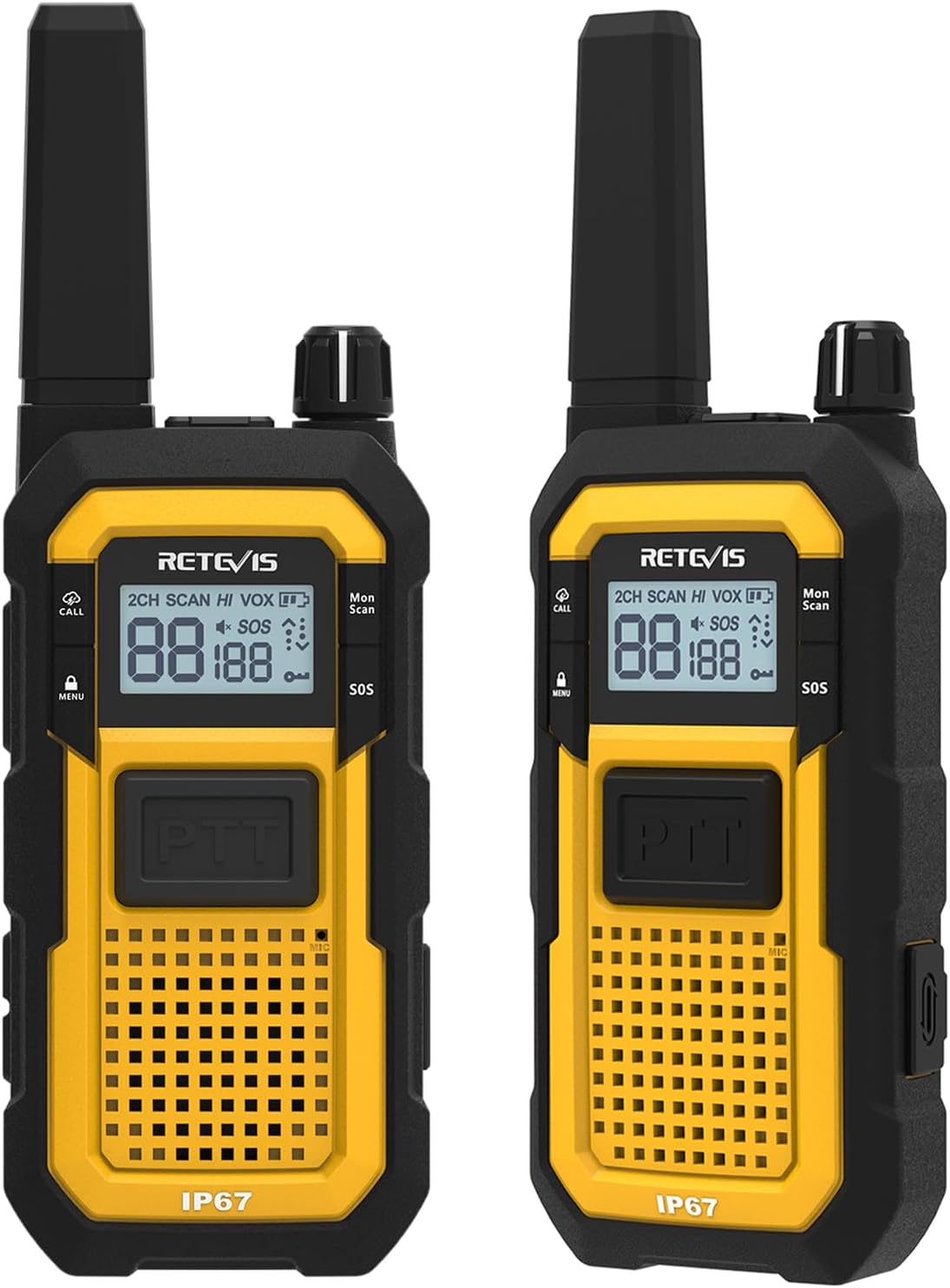 Retevis RB48 2 PACK Heavy Duty Walkie Talkies for Adults,Long Range Two Way Radios
