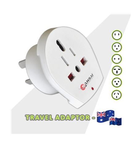 Sansai Inbound Travel Adapter - US/UK/EU to AU/NZ Plug