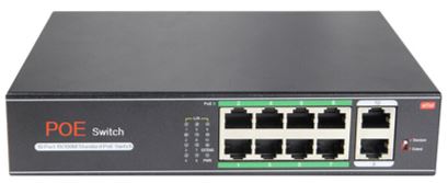 8 Port PoE Switch With 2 Uplink 120W Extend to 250Meter Unmanaged 803.af/at
