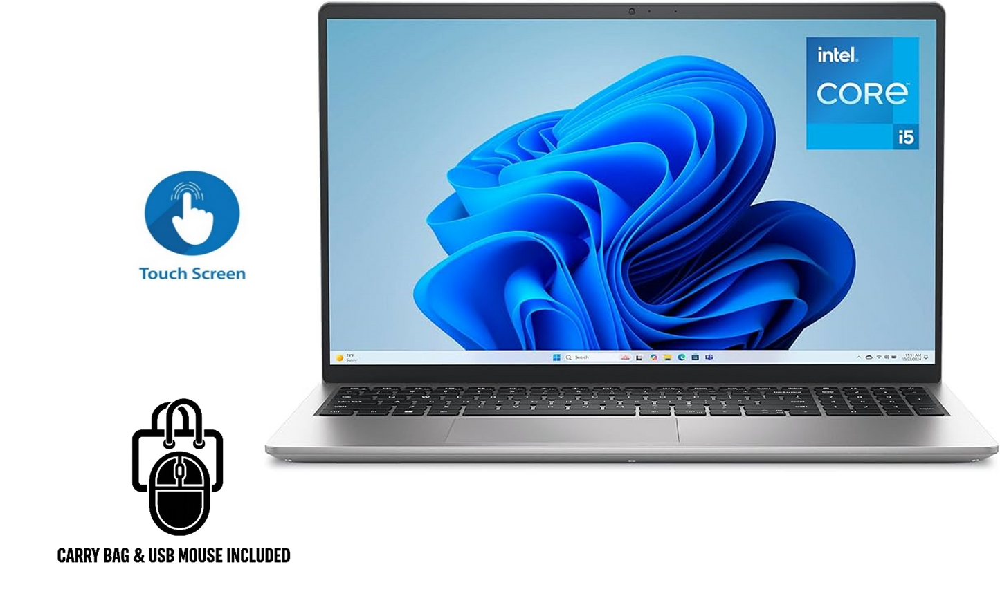 Dell 15 DC15250 Core™ i5-1334U 512GB SSD 8GB 15.6" (1920x1080) TOUCHSCREEN 120Hz WIN11 Pro CARBON BLACK