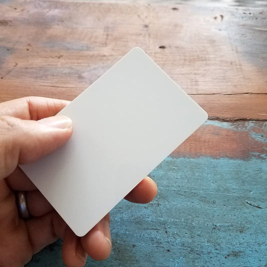 100 Pack - Premium Blank PVC Cards for ID Badge White Plastic CR80 30 Mil  - Compatible with Most Photo ID Badge Printers (White)