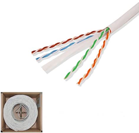 CAT6 1000FT UTP Cable Solid 23AWG 550MHz Network Ethernet Bulk Wire LAN  WHITE