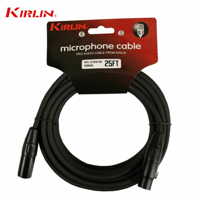 Kirlin Microphone Cable 25Ft XLR Male to Female