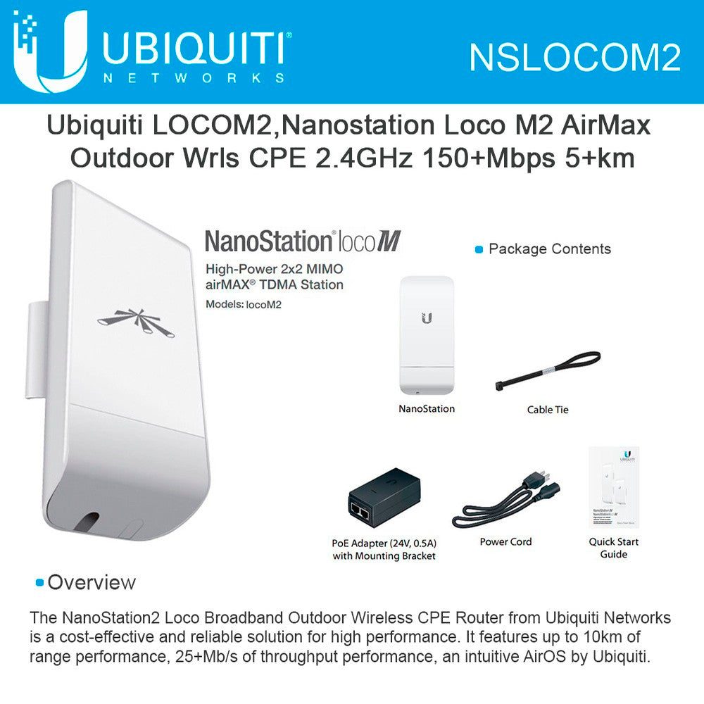Ubiquiti NanoStation loco M2 Wireless Access Point AirMax