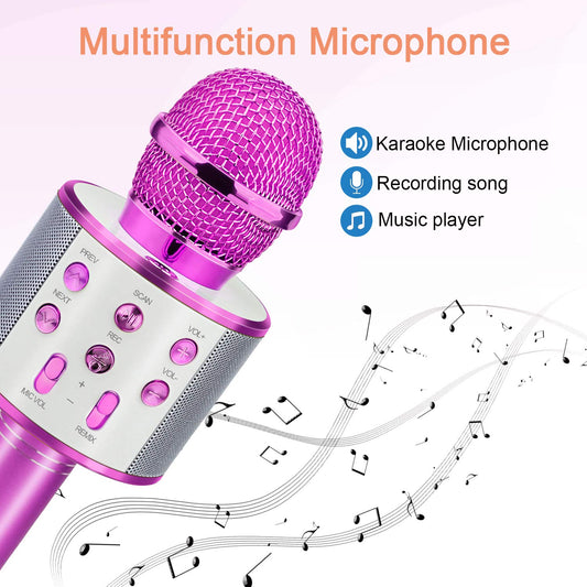 Viposoon Wireless Bluetooth Microphone for Kids Music Toy for 5-11 Year Old Kids Girl Party Gift Age 4-12 Girl