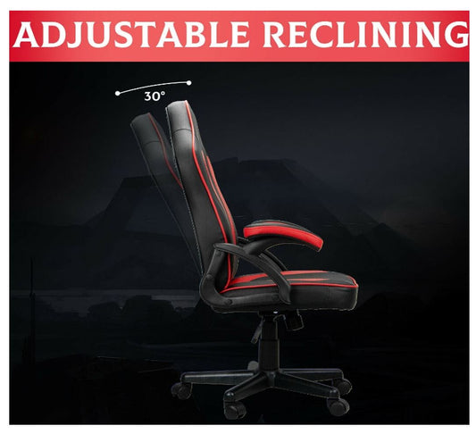 Computer Gaming Chair Office Racing Style Recliner Seat Swivel High-back Chair  RED / Black