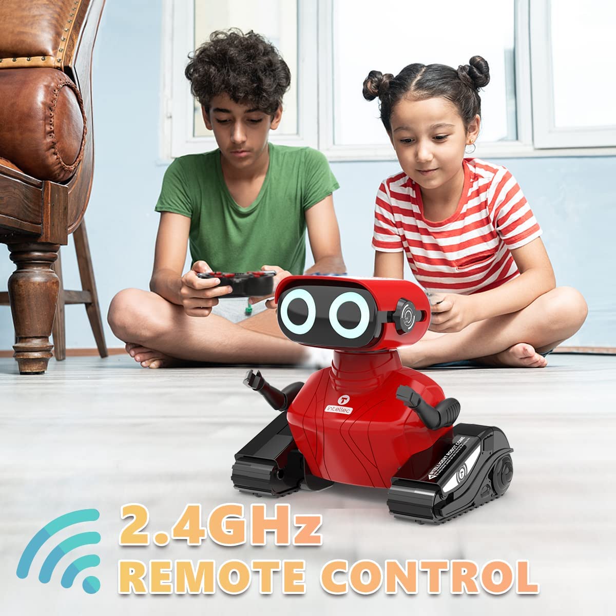 GILOBABY Remote Control Robot Toys, 2.4GHz RC Robots for Kids with Flexible Head & Arms, Dance Moves, Music and LED Eyes, Birthday Gifts for Children Boys Girls Age 4-7