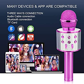 Viposoon Wireless Bluetooth Microphone for Kids Music Toy for 5-11 Year Old Kids Girl Party Gift Age 4-12 Girl