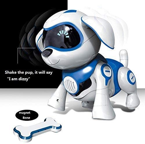 Mini AI Robot Dog with Magent Bone, Smart Interactive Puppy Pet Electronic Robotic Dogs Toy for Aged 3 4 5 6 7 8-12 Year Old Kids Boys Girls Toddlers, Birthday Gifts Wireless Walk Talk Voice Control