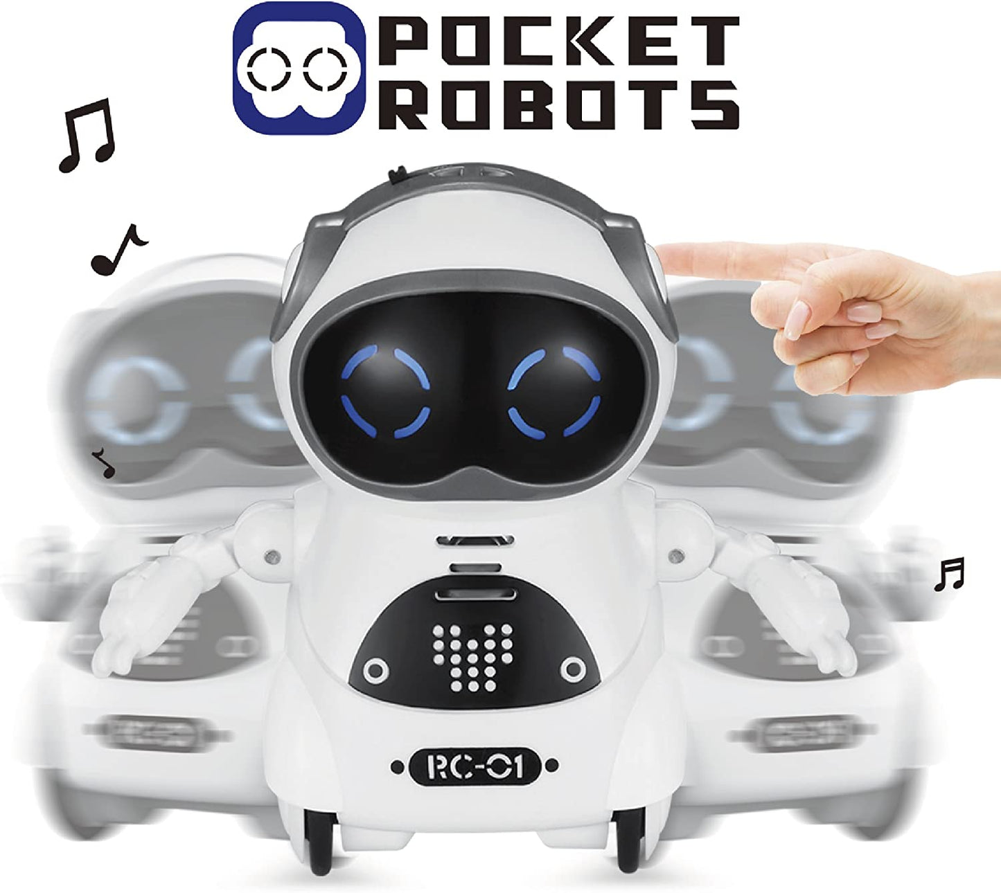 Haite Mini Robot, Pocket Robot for Kids with Interactive Dialogue Conversation, Voice Recognition, Chat Record, Singing& Dancing, White