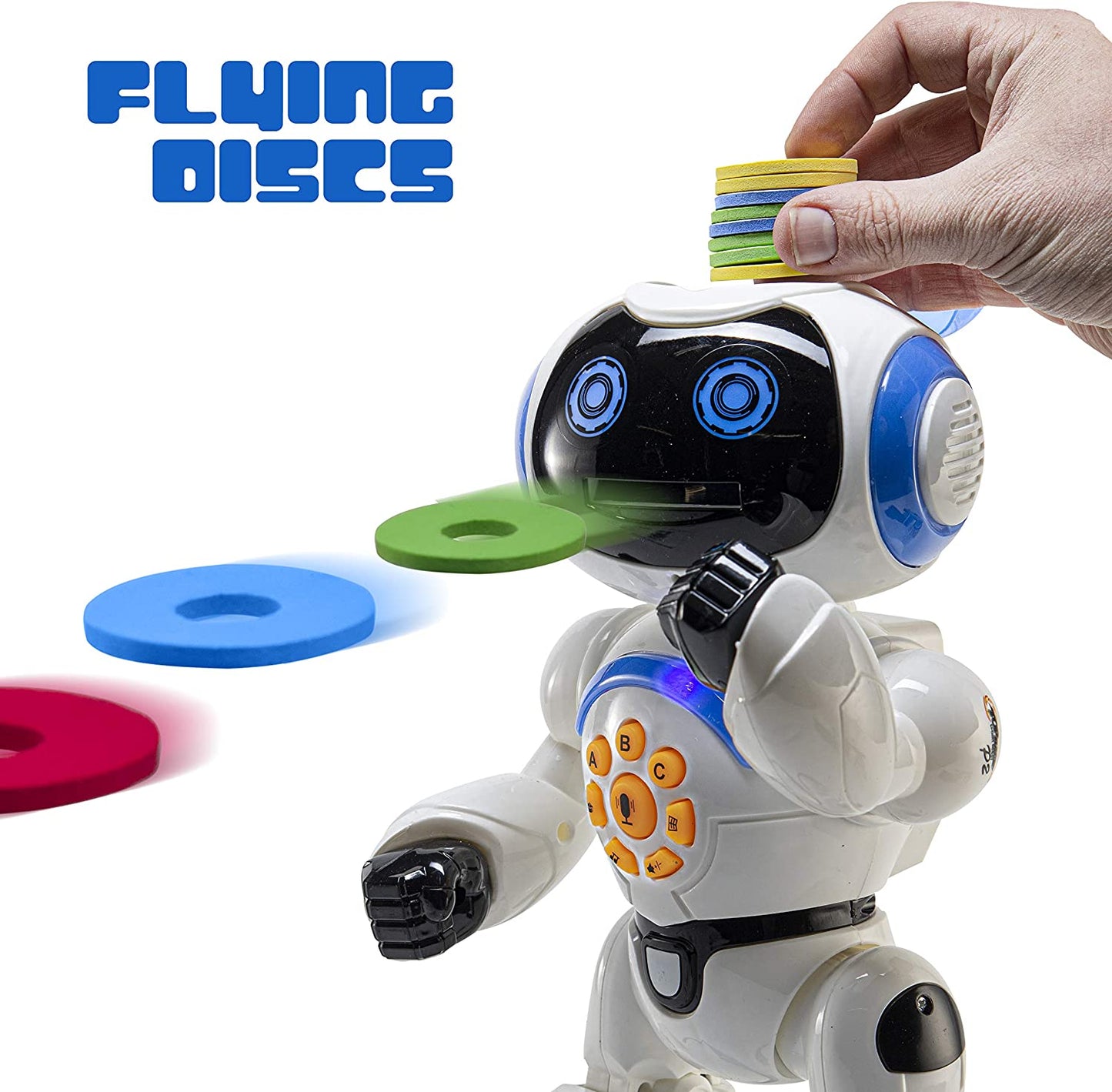 TOP RACE Remote Control RC Robot Toy Walking Talking Dancing Toy AI Robots for Kids, Sings, Reads Stories, Math Quiz, Shoots Discs, Voice Mimicking. Educational Toys for 3 4 5 6 7 8 9 Year Old Boys