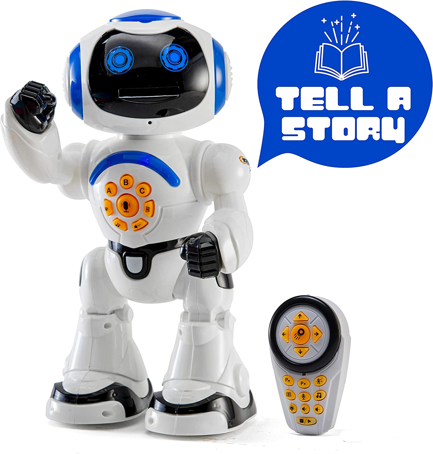 TOP RACE Remote Control RC Robot Toy Walking Talking Dancing Toy AI Robots for Kids, Sings, Reads Stories, Math Quiz, Shoots Discs, Voice Mimicking. Educational Toys for 3 4 5 6 7 8 9 Year Old Boys