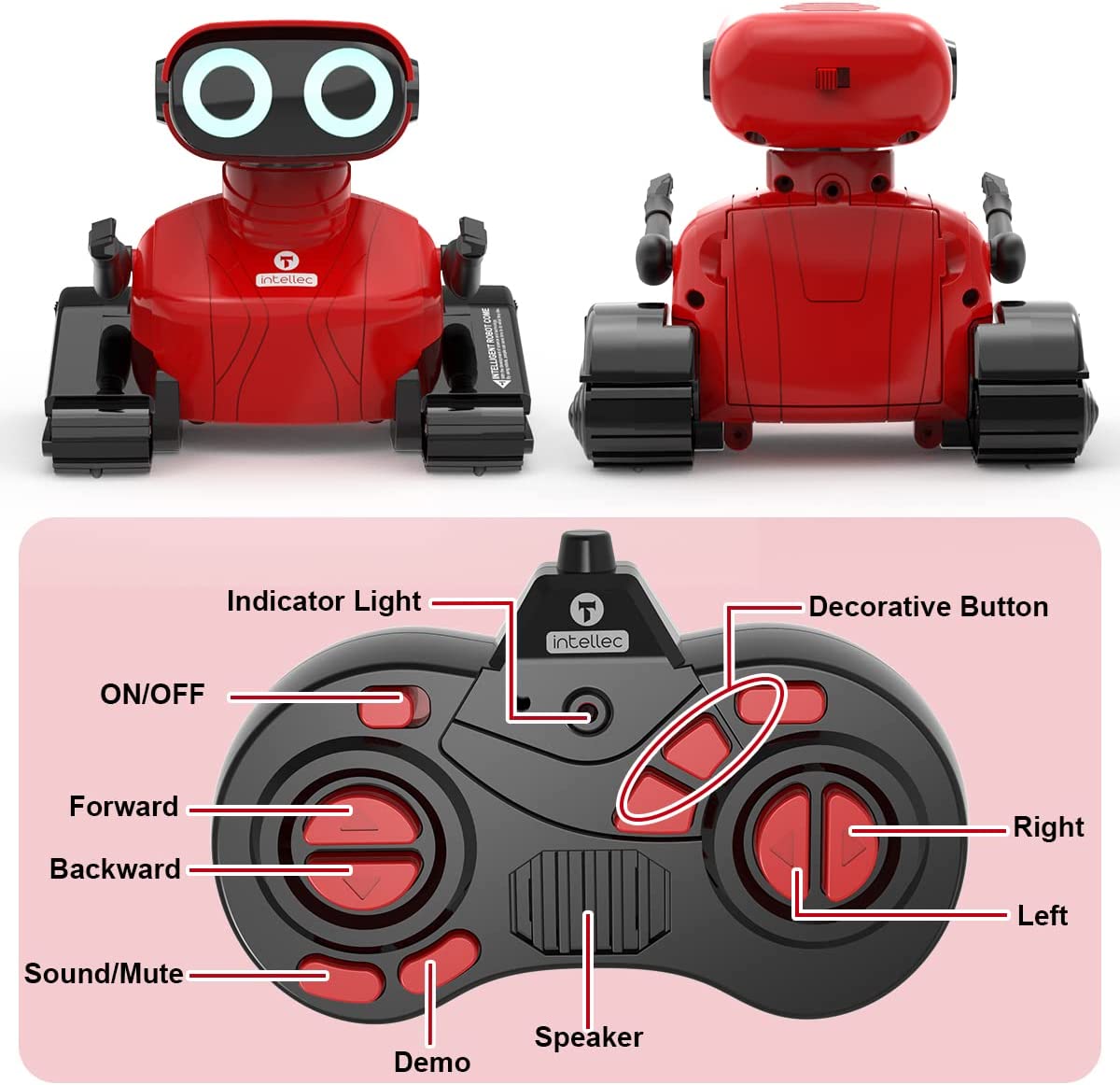 GILOBABY Remote Control Robot Toys, 2.4GHz RC Robots for Kids with Flexible Head & Arms, Dance Moves, Music and LED Eyes, Birthday Gifts for Children Boys Girls Age 4-7